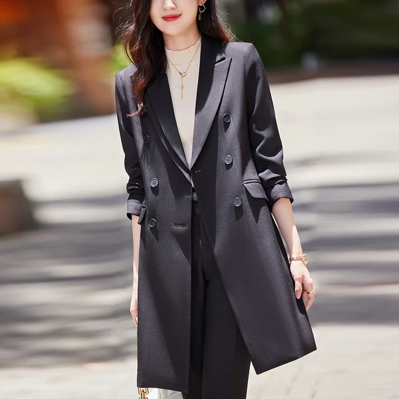 High Quality Blazer Suit Pants Jacket Sets Female Autumn Winter Formal Ladies Lengthen Business Suits Women Work Office Uniform - Image 5